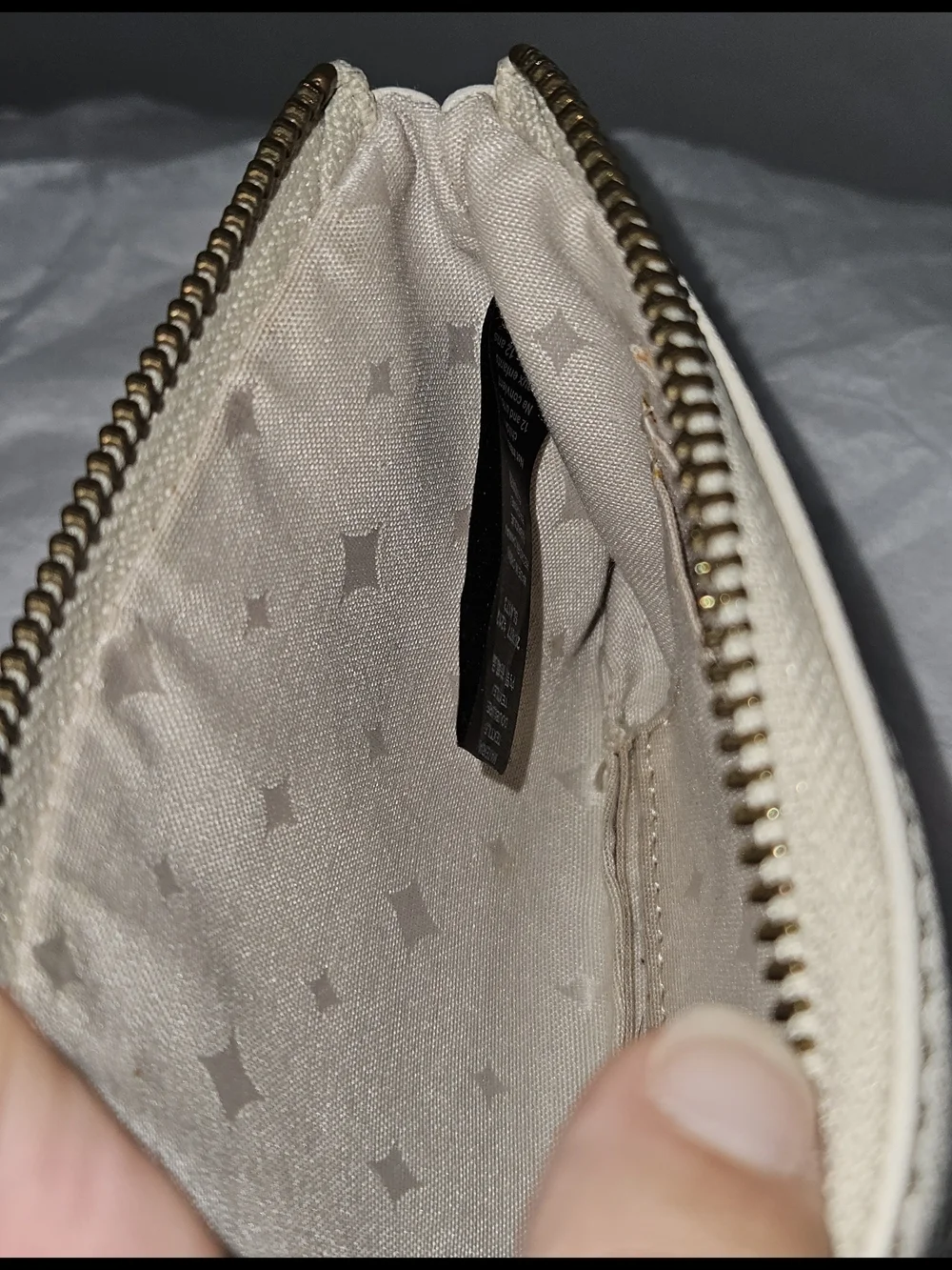 Fossil Pebbled Leather Mini Wallet Coin Purse Gold Tone Hardware